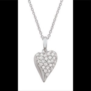 925 CZ Heart Necklace. Brand new never worn.